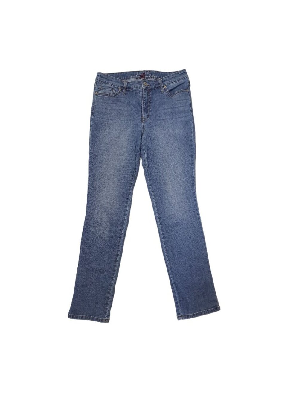 Gloria Vanderbilt Size 8 Modern Slimming Straight Jeans Short Blue Denim